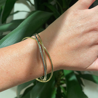 Gold bangle, mindfully made, three bangle bracelet, gold, gold bracelet, and lottie bespoke design