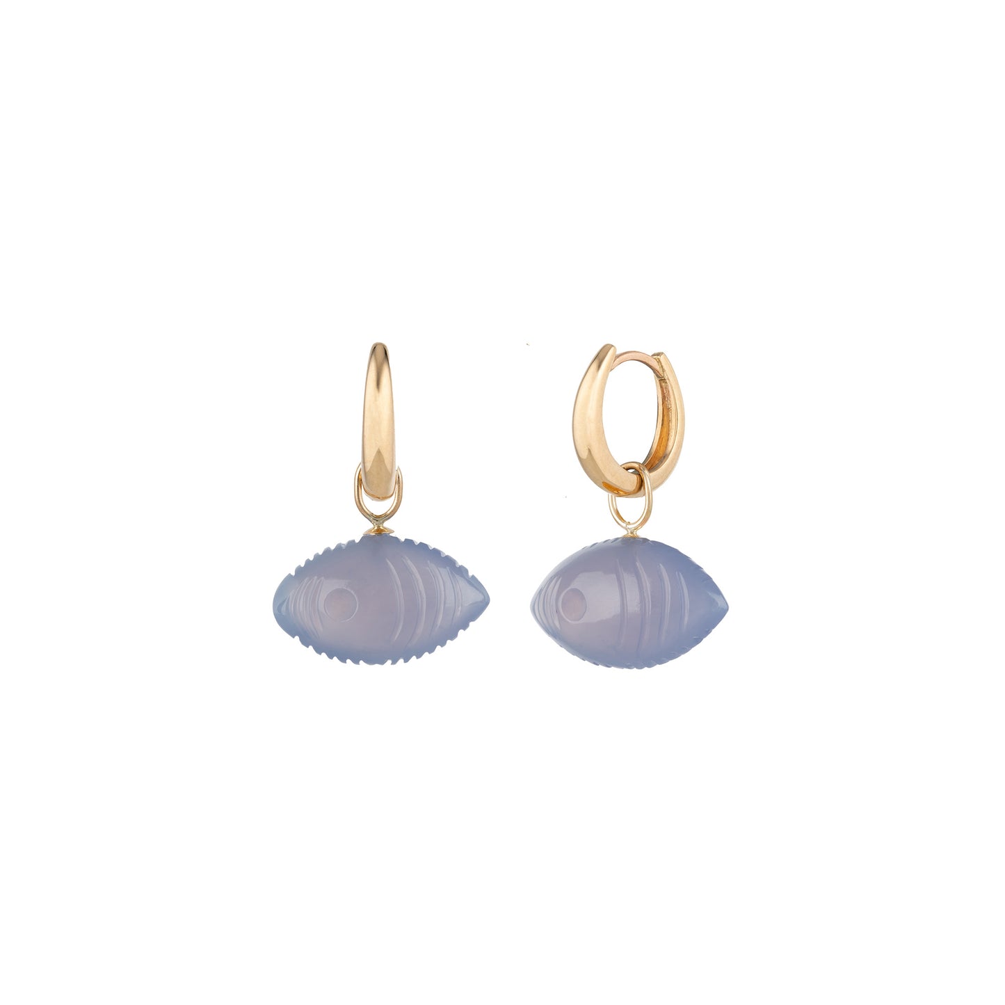 Eying You Charm in 9ct yellow gold and blue chalcedony