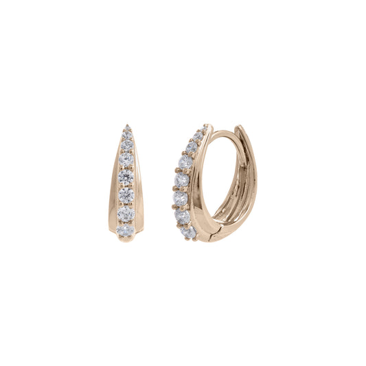 Doublet Diamond Huggie Hoops