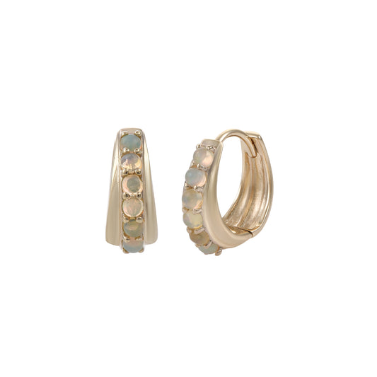 Doublet Opal Huggie Hoops