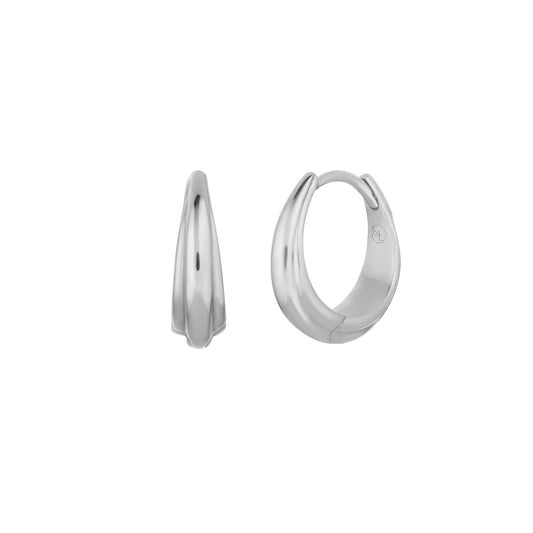 Doublet Silver Huggie Hoops