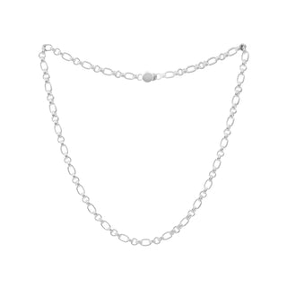 silver chain necklace, genderless design, 22 inches, figaro silver chain