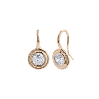 moissanite earrings, parallel earrings, gold earrings