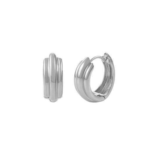 Parallel Silver Hoops