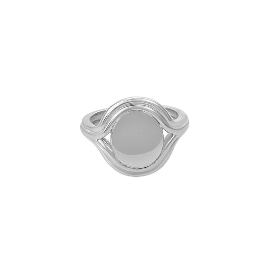 Parallel Silver Signet Ring