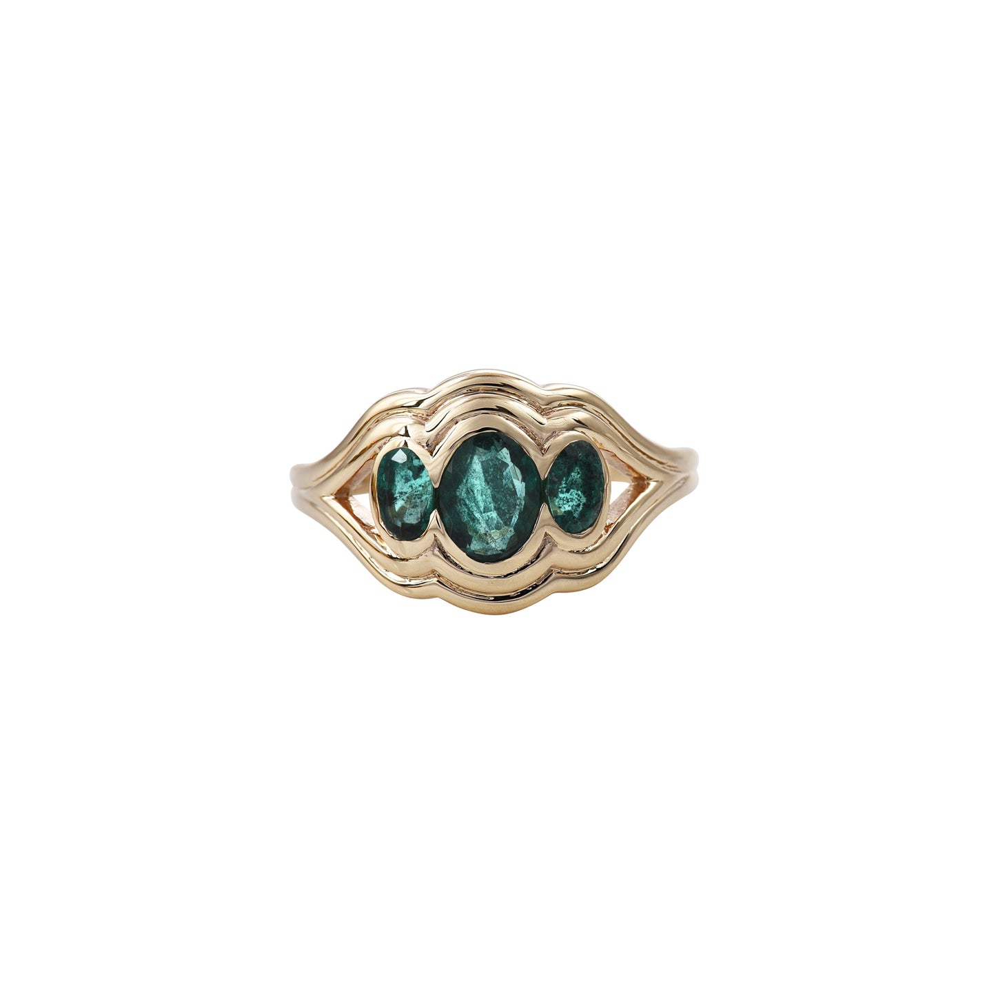 Trio Emerald Ring