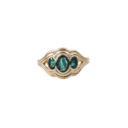 Trio Emerald Ring